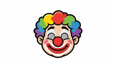 Fototapeta premium Cute cartoon clown face vector illustration for stickers tattoos and decals