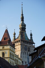 Fototapeta premium Historic Church Tower in Sighisoara, Romania