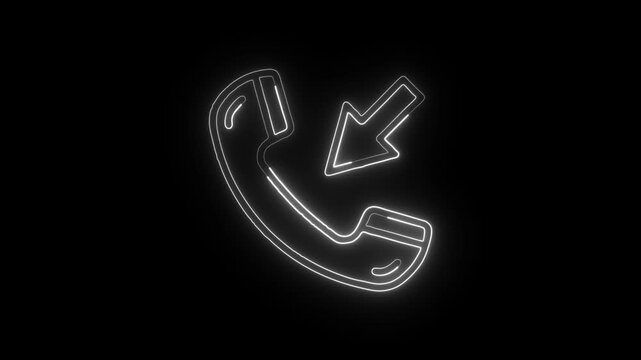 Call to Action Icon Animation with Glowing Lines on Black Background