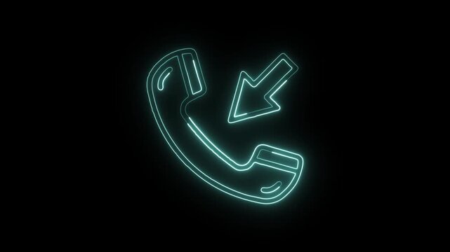 Call to Action Icon Animation with Glowing Lines on Black Background