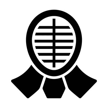 kendo helmet glyph icon