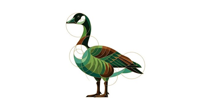 Geometric Canadian goose vector illustration design