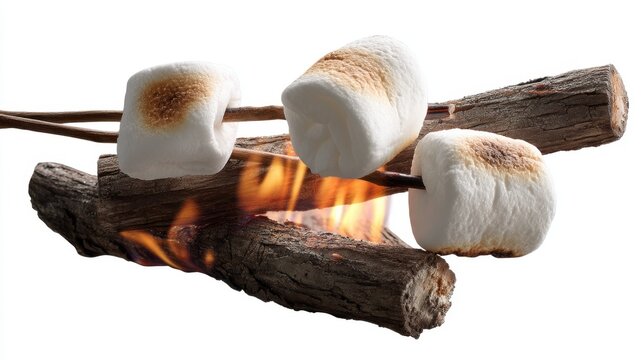 Deliciously Toasted Marshmallows Over a Warm Campfire: A Cozy Outdoor Treat for S'mores, Gatherings, and Family Moments by the Fire