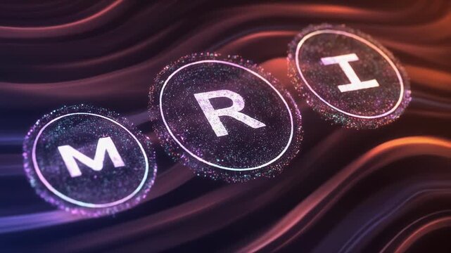 abstract motion blur letters m r i in dark cosmic background