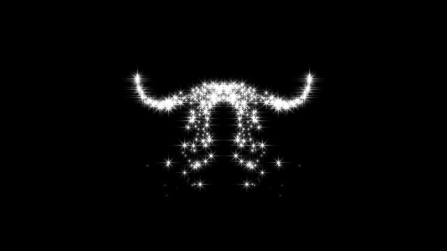 White glowing twinkle stars animation with sparkling glitter dust trail, star line and comic flashes on black background 4k