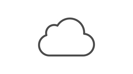 Fototapeta premium Simple minimal cloud vector icon for web storage and interface design elements