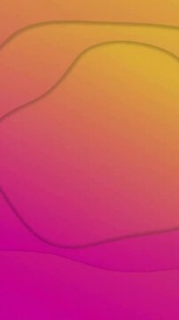Animation of green leaves over pink and orange background