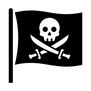 pirate flag glyph icon