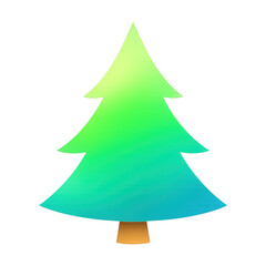 Fototapeta premium PNG Gradient evergreen tree illustration.