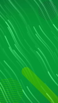 Animation of lines and circles moving on green background