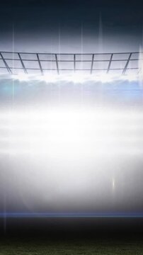Animation of bright light from spotlights on sports stadium