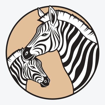 Geometric African Safari Wildlife Family Emblem Graphic