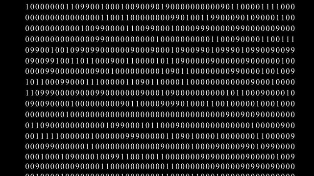 Digital data stream background, with scrolling binary, code numbers, abstract, technology concept, for cyber security, and software development
