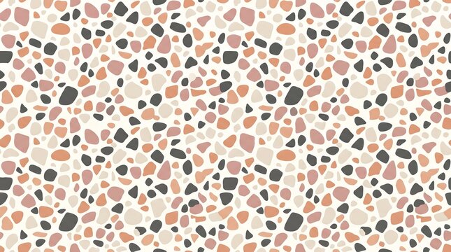 Colorful terrazzo pebble pattern for modern wallpaper, contemporary flooring design and stylish interior surface projects