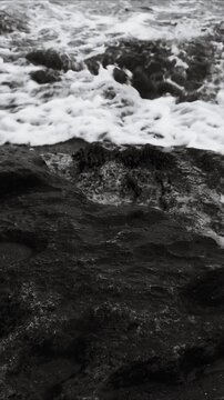 A serene black and white  of the ocean