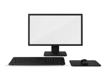 Fototapeta premium Desktop Computer on White Background Isolated