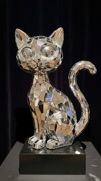 black cat statue