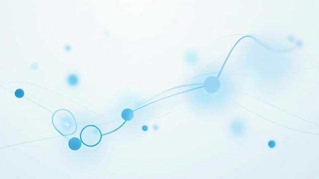 Abstract blue technology background with connected dots and flowing lines for digital network concept