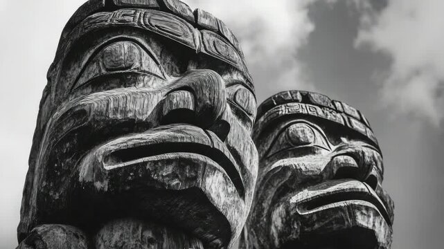 Close-up of Ancient Mesoamerican Stone Carvings