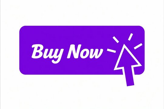 Modern purple buy now call to action button with mouse click animation