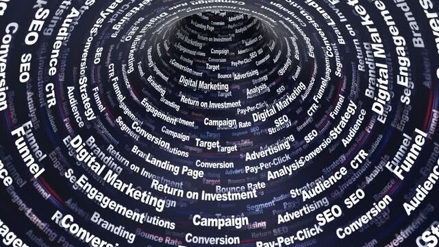 DIGITAL MARKETING Keywords Animation on Tunnel Walls, Background, Loop

