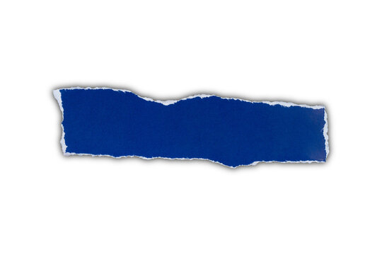 piece of blank blue paper rectangle texture background torn and ripped on transparent background. document frame design