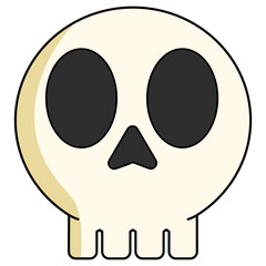 Naklejka premium cute-cartoon-human-skull