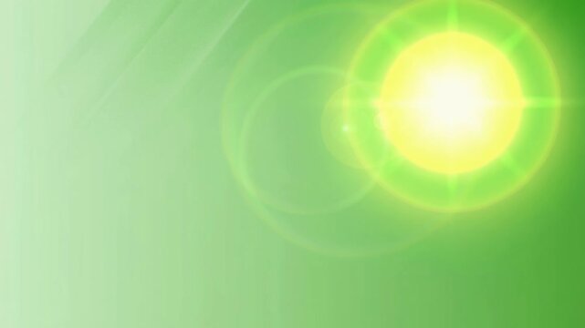 Bright green abstract background with glowing light flare and soft gradient design