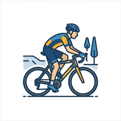 Fototapeta premium Cyclist Riding Bicycle on Road, Sport and Healthy Lifestyle