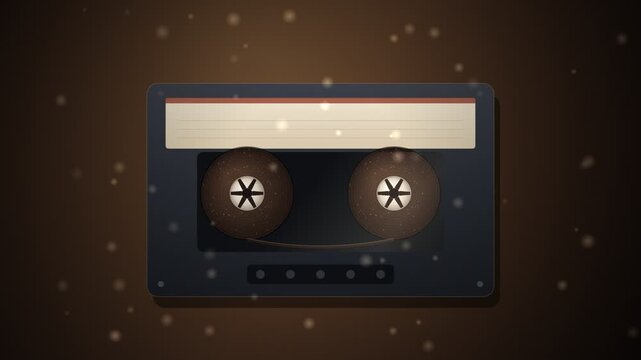 Cassette Tape Reels Spinning Seamless Loop