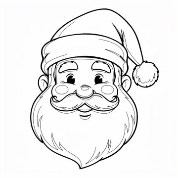 Cute Santa Claus Face Illustration for Christmas Cards and Holiday
