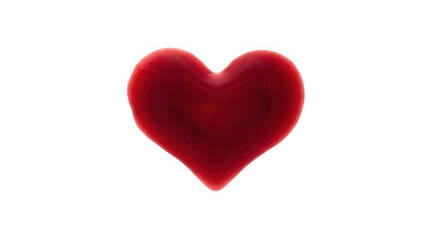 Fototapeta premium Red glossy liquid heart shape on transparent background.