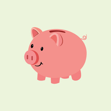 A charming pink piggy bank with a smiling face and a coin slot, isolated as a transparent illustration. Perfect for finance, saving, money, banking, economy, and investment concepts.