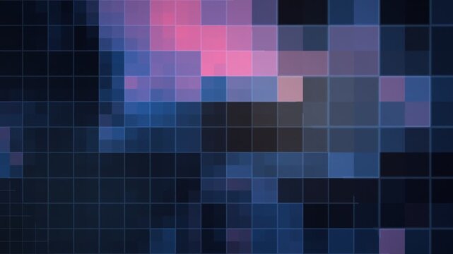 Pixel Mosaic Resolving Into Sharp Image Animation