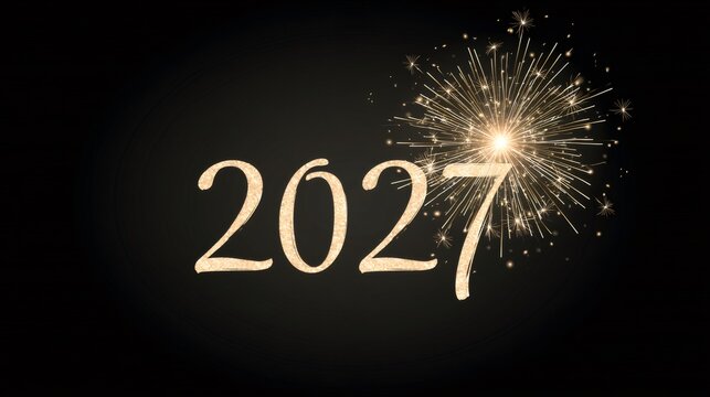 2027 new year celebration with sparkling firework