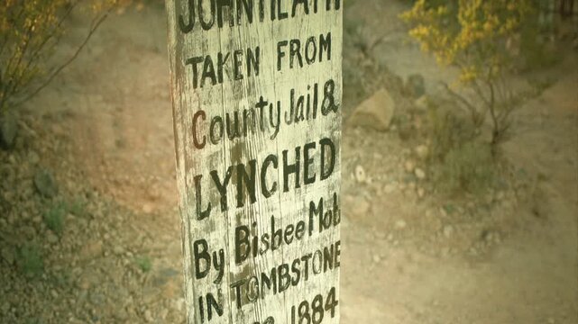Simulated vintage distressed  photograph of Boothill cemetery , Tombstone, Arizon