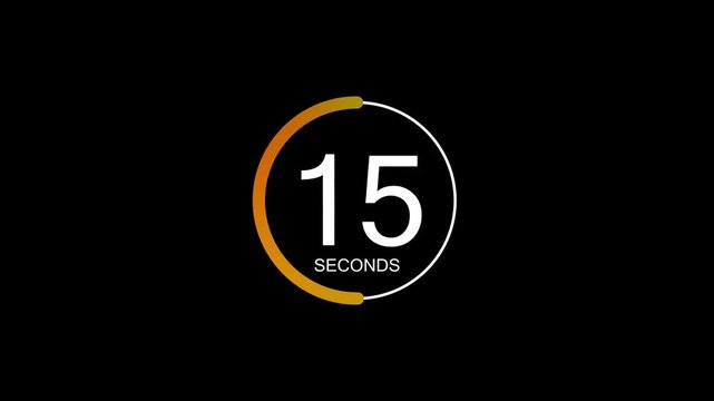 Animated 30 second timer inside colourful gradient circle on black background