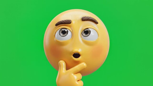 3d emoji characters set with different expressions and faces on green