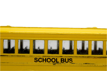 Side view of yellow school toy bus isolated on Transparent background back to school concept  © Yousra Saleh 