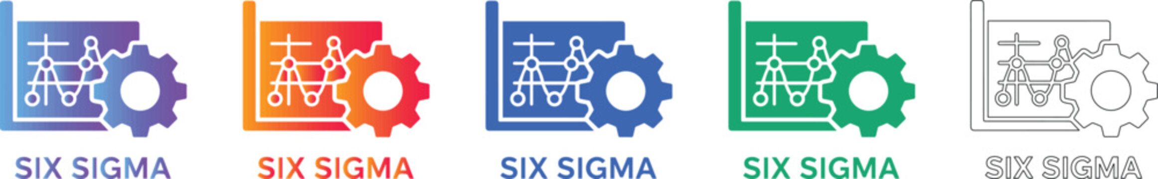 Six Sigma Process Improvement Icon Set