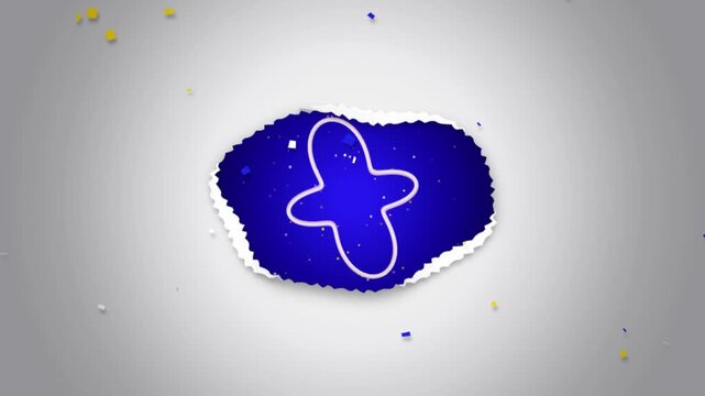 Abstract blue organic shape animation. Modern fluid motion graphic on white background. Minimalist artistic element for creative video transitions.