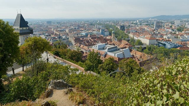 View from Schlossberg Castle, Graz, Styria, Austria