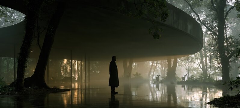 Abstract Luxury Landscape Where Architecture, Nature and Memory Dissolve Through Light and Absence, Minimalist Cinematic Composition with Expansive Emotional Space