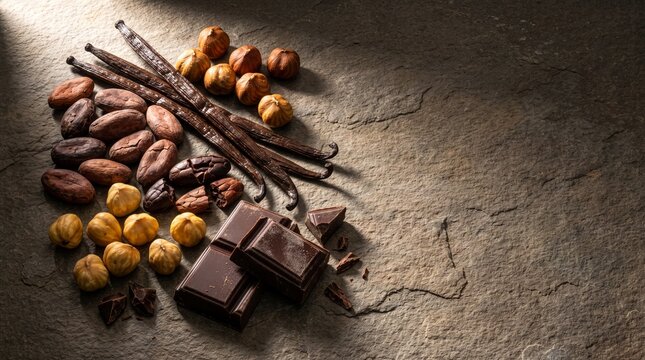 Premium Cocoa and Chocolate Ingredients Still Life