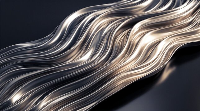 Abstract Liquid Metal Wave Luxury Background