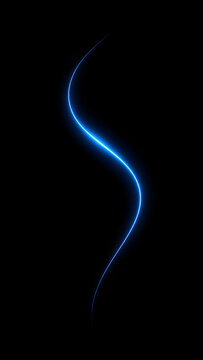 Blue S-Shaped Light Trail AMOLED Black Wallpaper