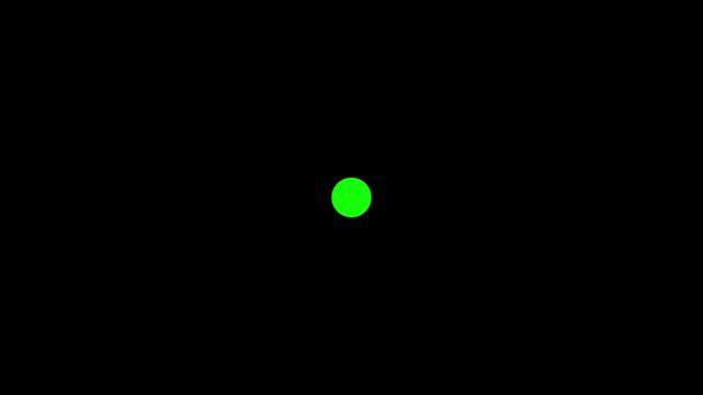 Three colorfull dots rotating triangular on black background with alpha channel. Triple glyph circles spinner balanced loading animation. Animated throbber. 4K video. Progress indicator, buffering
