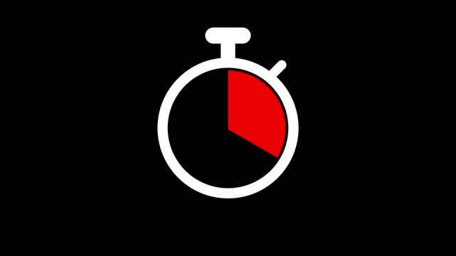 20 minute timer vector icon symbol for countdown clock stopwatch for quick time management schedule isolated on black background.