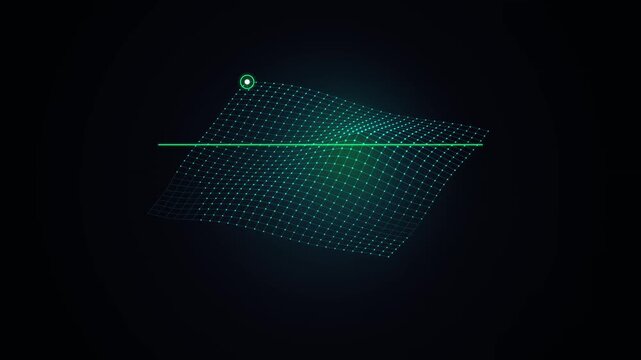 Digital data visualization abstract representation of a topographical landscape surface