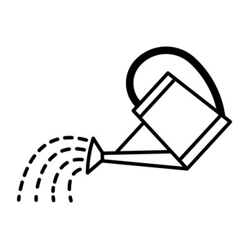 Simple outline watering can vector illustration for garden design and ecology